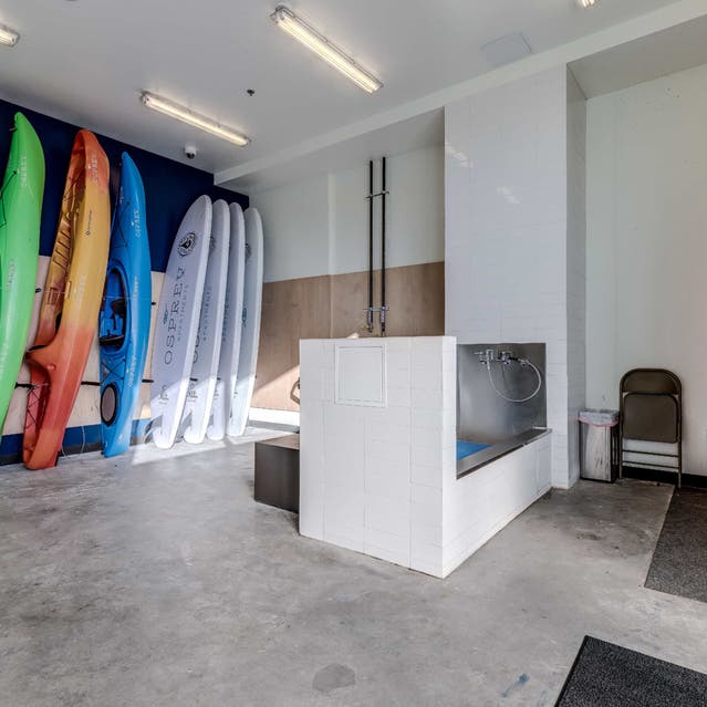 Apartment with hot sale dog wash stations